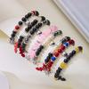 2Pcs/set Halloween Spider Bat Couple Bracelets For Women Men Heart Magnetic Matching Bangle Stone Crystal Beads Bracelet Jewelry