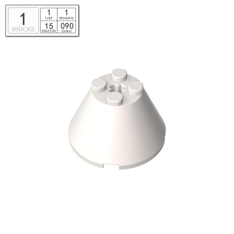 Conical Brick 4x4x2 with Central Axle Hole, Compatible with Lego 3943 Blocks, Small Particles Bulk. Piece