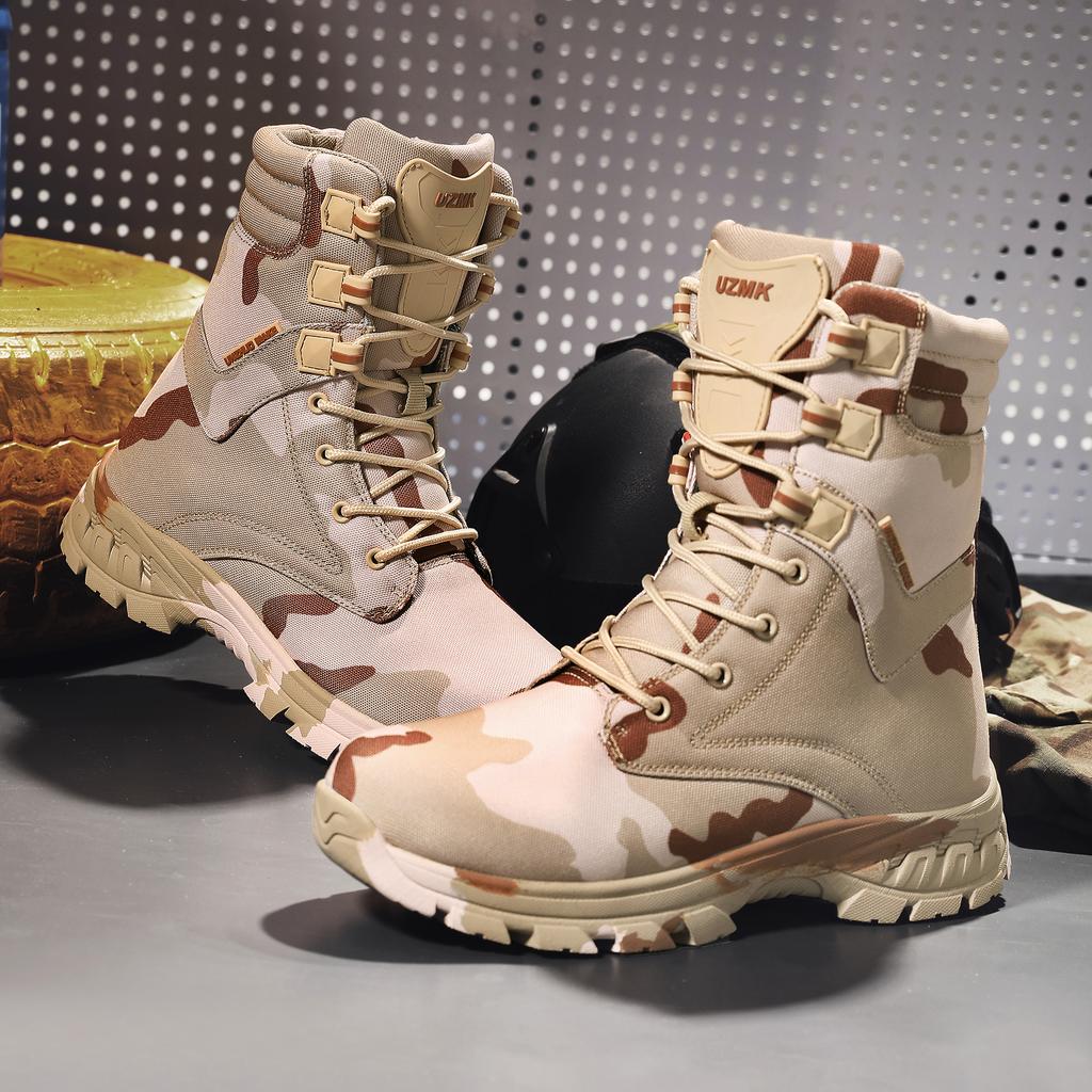 New Men Tactical Boot Military Hiking Shoes Plus Size Boot Motorcycle Climbing Shoes Training Waterproof Desert Brand Ankle Work