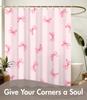 Tenda da Doccia con Fantasia di Fiocchi Rosa 160X180Cm Carina Femminile Decorazione Bagno Tende da Bagno Dolce Colore Pastello