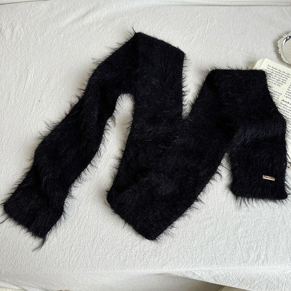 Long Strip Thin Long Scarves Soft Plush Y2K Girl Scarf Outdoor Mohair Women Scarf Female