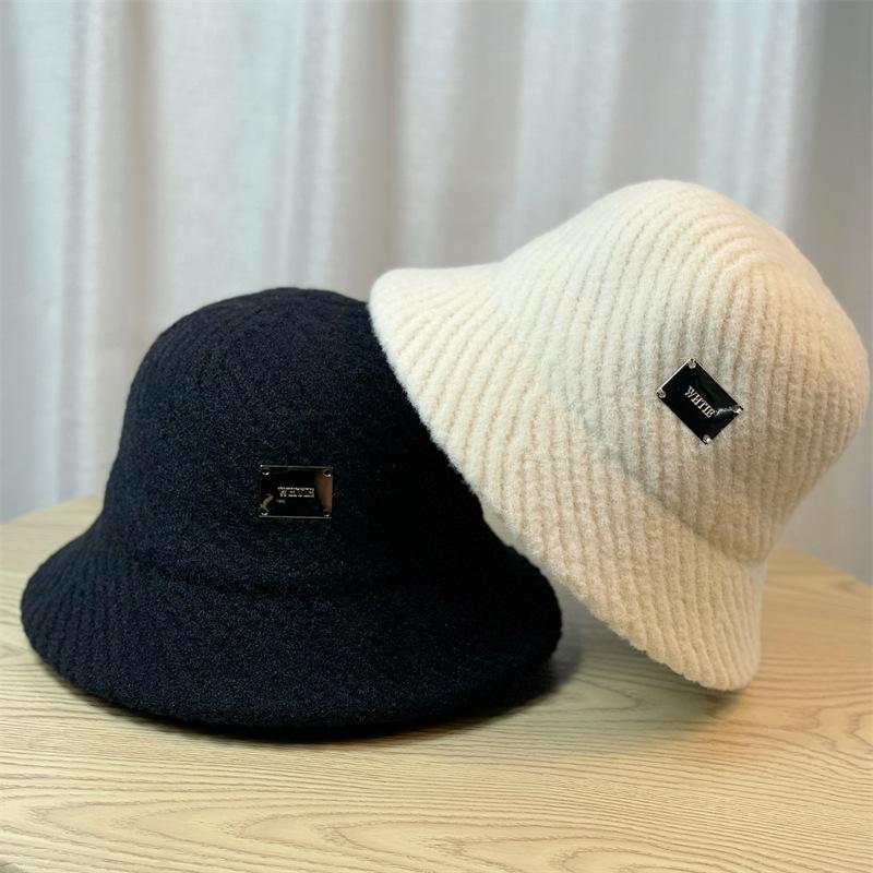 Autumn and Winter Versatile Iron Label Fisherman Hat Stylish and Fashionable Bucket Hat Foldable Warm and Windproof In Winter