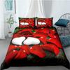 Red Rose King Queen Duvet Cover Valentine's Day Wedding Couple Flower Bedding Set 2/3Pcs Love Heart Floral Polyester Quilt Cover