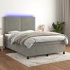 VidaXL Slat Bed Base with Mattress and LED, Upholstered Bed, Double Bed, Adult Bed for Interior Bedroom, 3136065