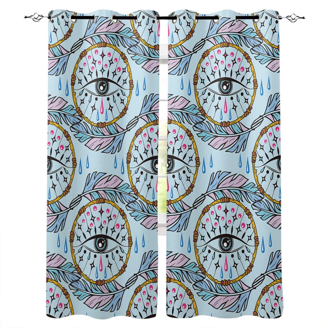 Розовый Ловец снов Домашний декор Занавески для окон Спальня Кухонная занавеска Шторная — фото 7