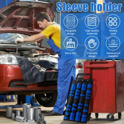 Universal Socket Organizer 1/4" 3/8" 1/2" Wrench Holders Traight Plastic Portable Rail Bracket Tool Storage and Organization