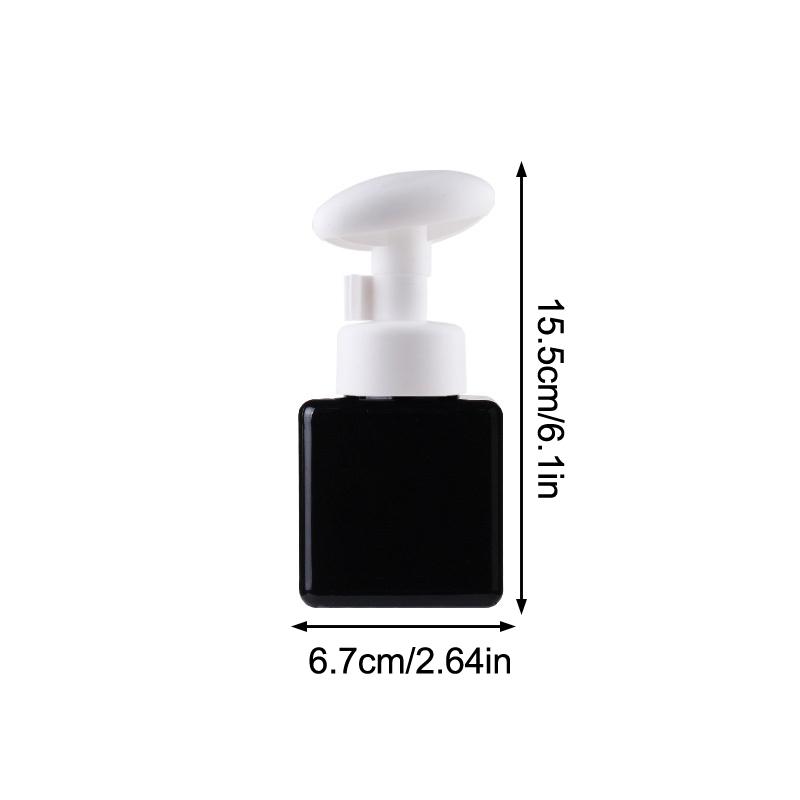 Botella Transparente Cuadrada de 250 ml Jabón Líquido Mousse Batida Puntos Embotellado Champú Loción Gel de Ducha Botellas con Bomba Para Dispensador de Jabón