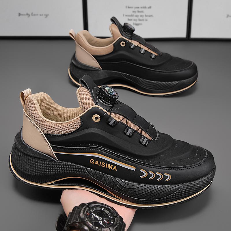 

Мужские кроссовки с вращающейся пряжкой, удобные, нескользящие, на шнуровке, прочные, для мужчин, для активного отдыха, легкие, удобные, на плоской подошве 42 чёрный