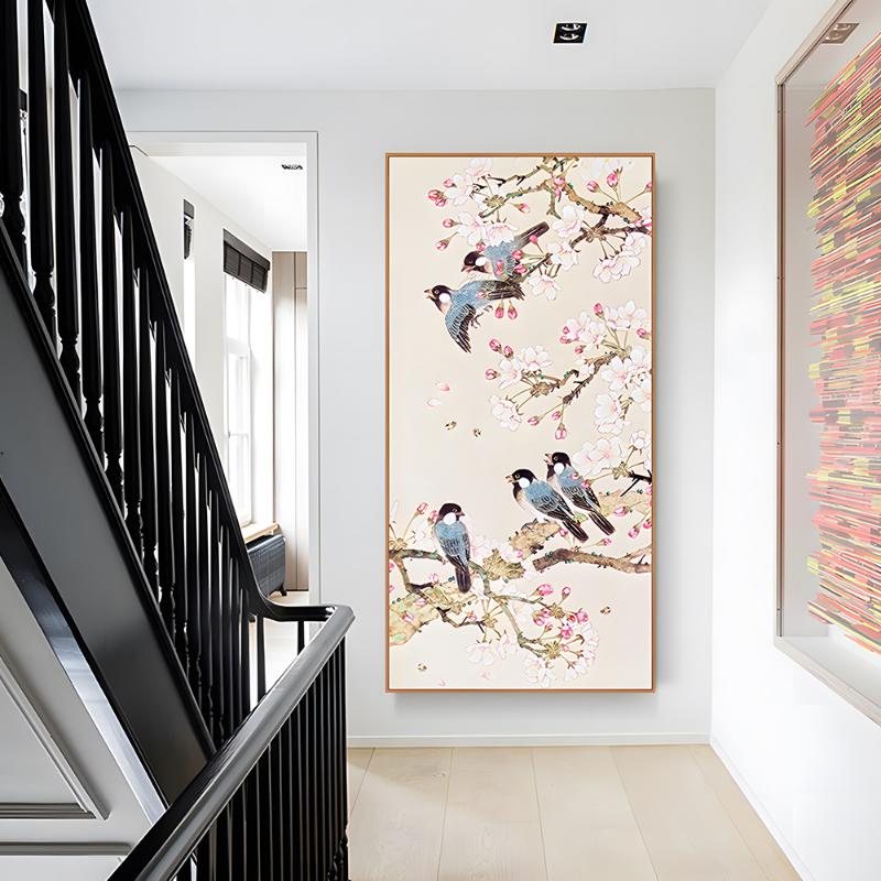 Chinesischen Stil Tinte Kunst Poster Vogel Blumen Wand Leinwand Malerei Hause Hängen Bilder Drucke Schlafzimmer Korridor Wohnzimmer Dekor