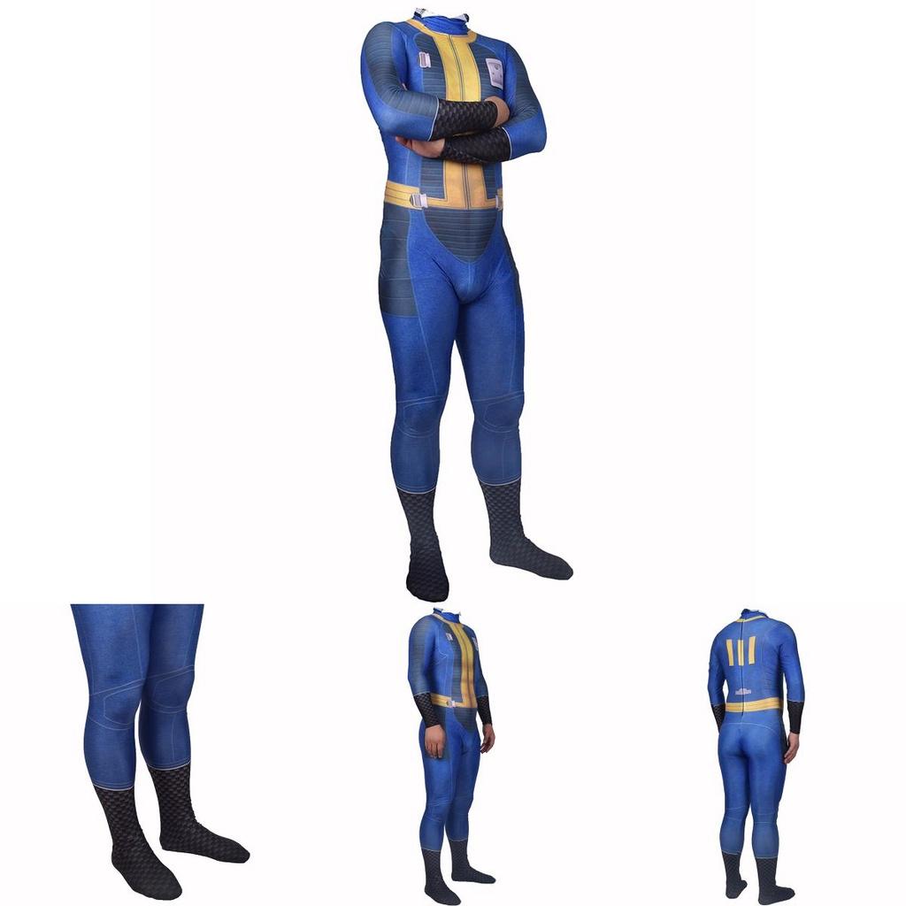 Authentisches Fallout 4 Überlebender Cosplay für Nate Vault 111 Jumpsuit Bodysuit für Halloween