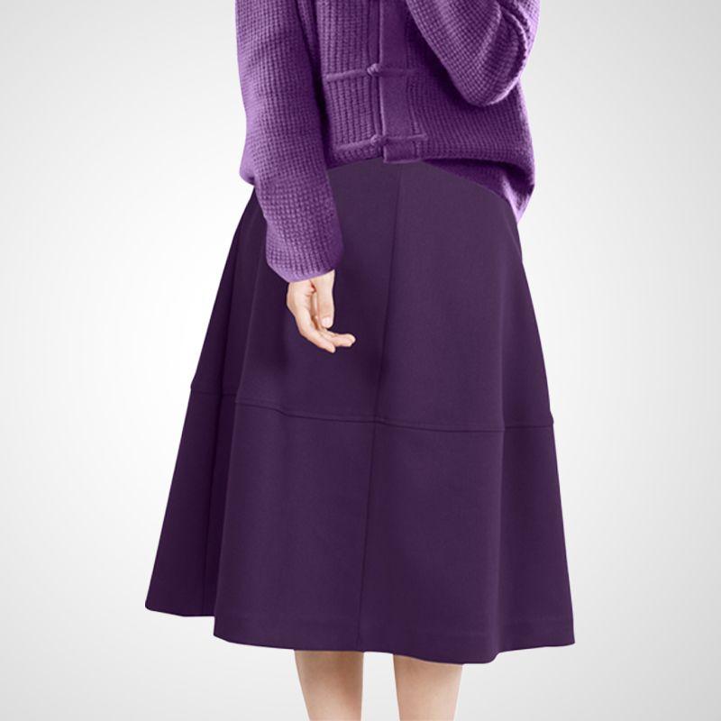 

Минималистичная А-силуэта Элегантная Однотонная Миди-юбка-зонт Purple 2XL