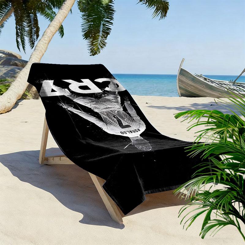 Cristiano Ronaldo Print Strandtuch, Großes Weiches Schnelltrocknendes Handtuch für Strand Camping Schwimmen