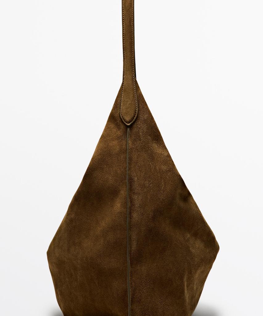 Massimo Dutti Split Suede Maxi Shoulder Bag