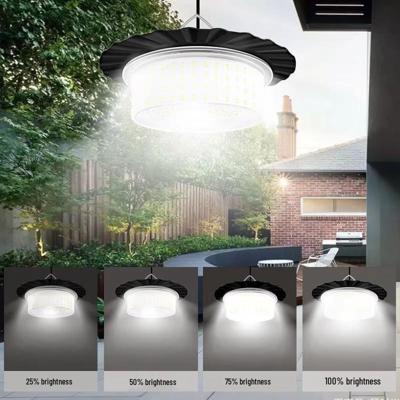 Solar-Powered LED Pendant Light for Indoor/Outdoor Use in Gazebos and Gardens