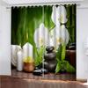 Curtains For Living Room 2 Pieces Fashion Candles Flowers Leaves 3D Shading Window Curtain For Bedroom Decor Hook