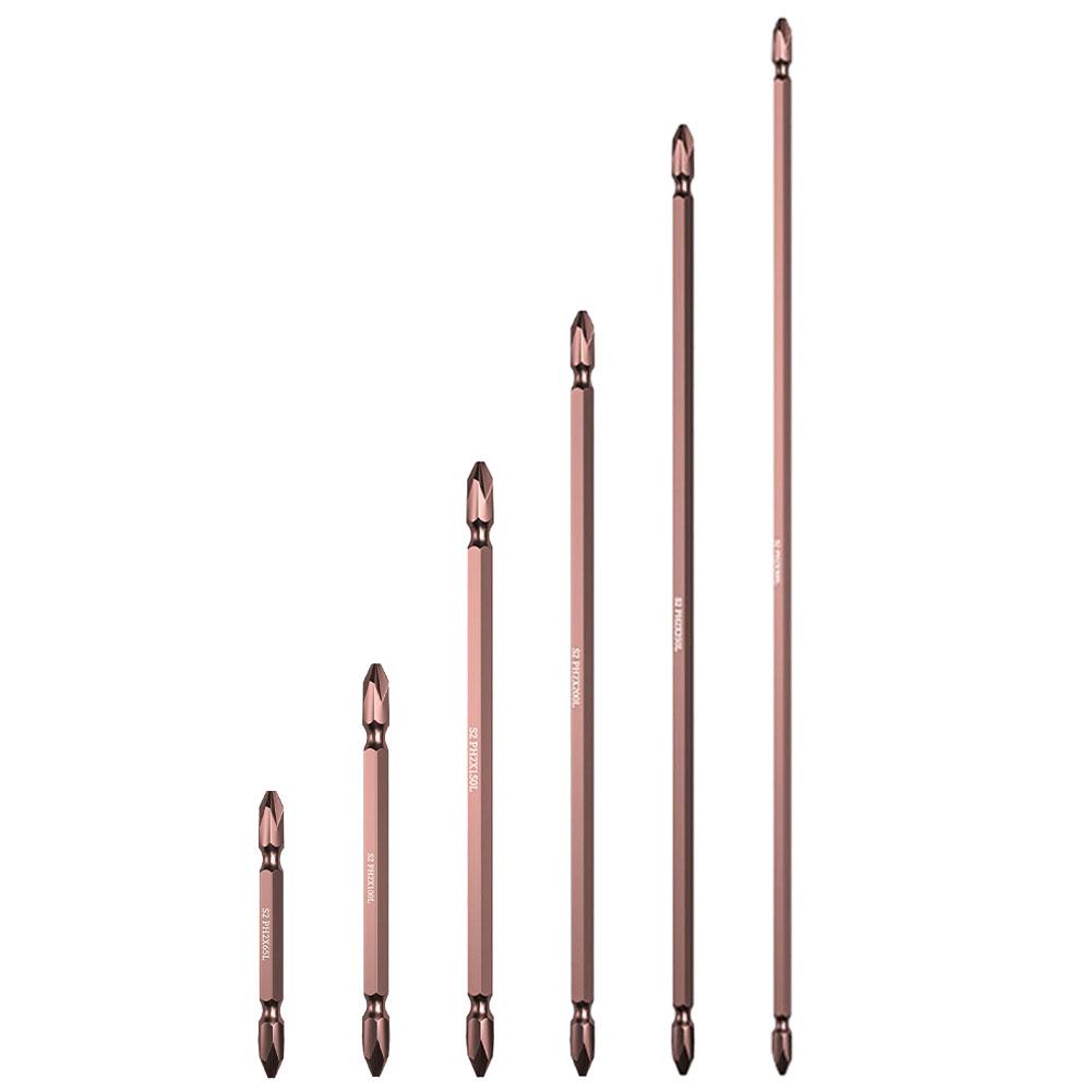 1pcs Alloy Steel PH2 Double-ended Cross Electric Screwdriver Bit 65/100mm/150mm/200mm/250mm/300mm For Pneumatic Screwdriver