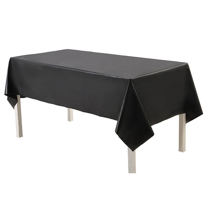 PEVA Waterproof Disposable Tablecloth Birthday Dinner Plain Color Party Decor (black,137x274cm) чёрный