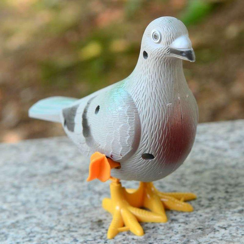Pull Back Pigeon Animal Model Artificial Feather Figurine Pigeon Clockwork Toys Wind Up Toys