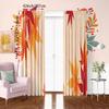 2PCS- Red Maple Leaf - Printed Curtain - Polyester Material - Suitable for Bedroom, Living Room, Study Private Space
