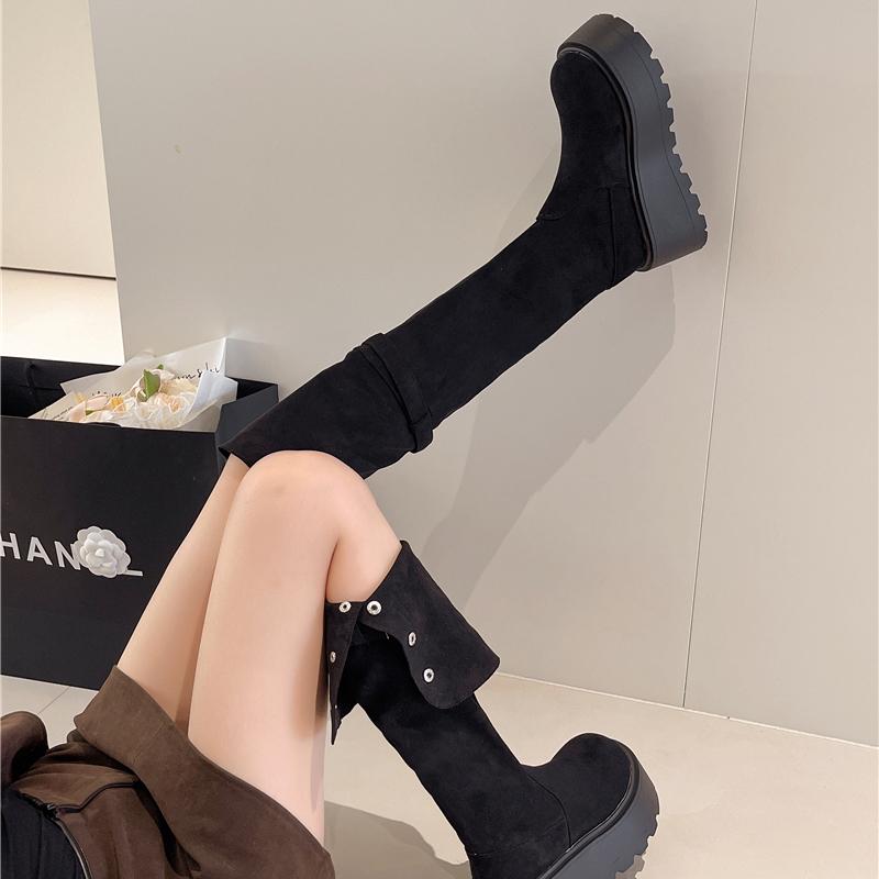 Fashion Winter Fashion Platform Heel Women Long Over The Knee Boots Street Style Height Increase Party Stripper Female Shoes