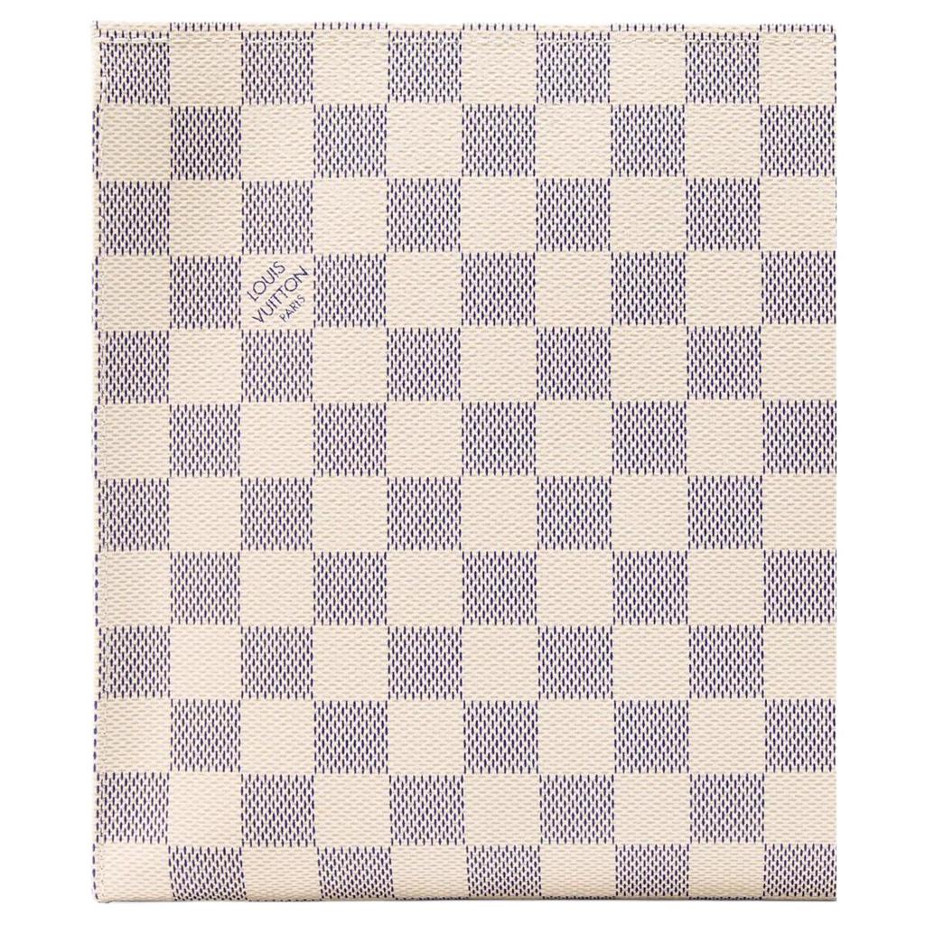 Louis Vuitton Poche Toilette Damier Azur Beschichtetes Canvas Kulturtasche Damen Kulturtasche Beige N40929