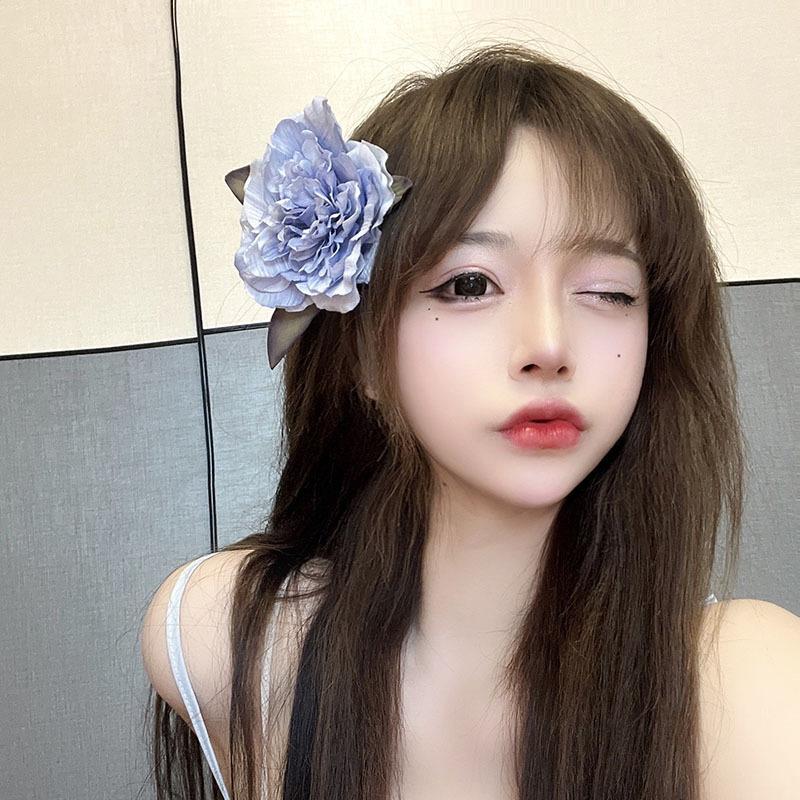 

Праздничный стиль ручной работы цветочная заколка боковая высокий сенс корейская мода зажим-уточка для волос для通勤 универсальные аксессуары для волос женщина
