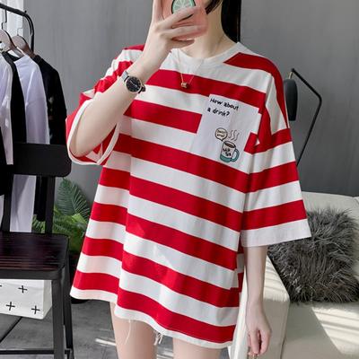UNISEX T-shirts 2025 Summer Oversized Women T-shirt Korean Stripe Graphic Y2k Tops Large Size Long T Shirt Harajuku Women's Clothes