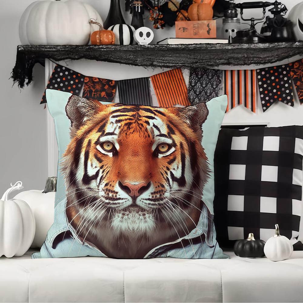 Fashion print  animal portrait  Pillow Case Office Cushions Suitable For Sofa Car Bedroom Decorative Cushion Cover