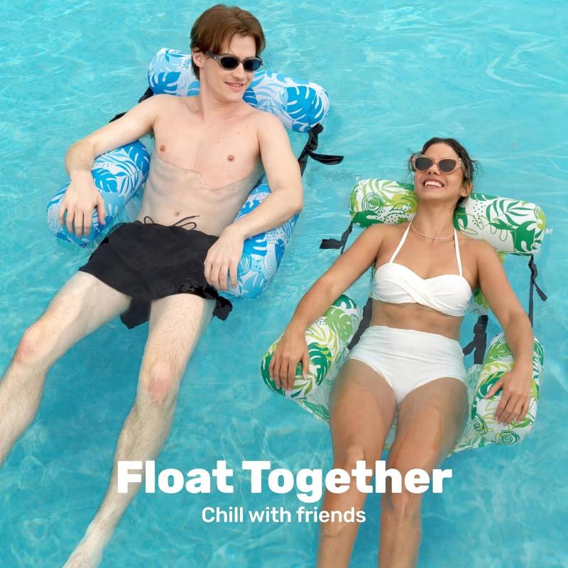 1Pcs  Inflatable Pool Floats Chairs With Armrests And Backrests Pvc Floating Lounger Sofa Summer Pool For Adults And Children