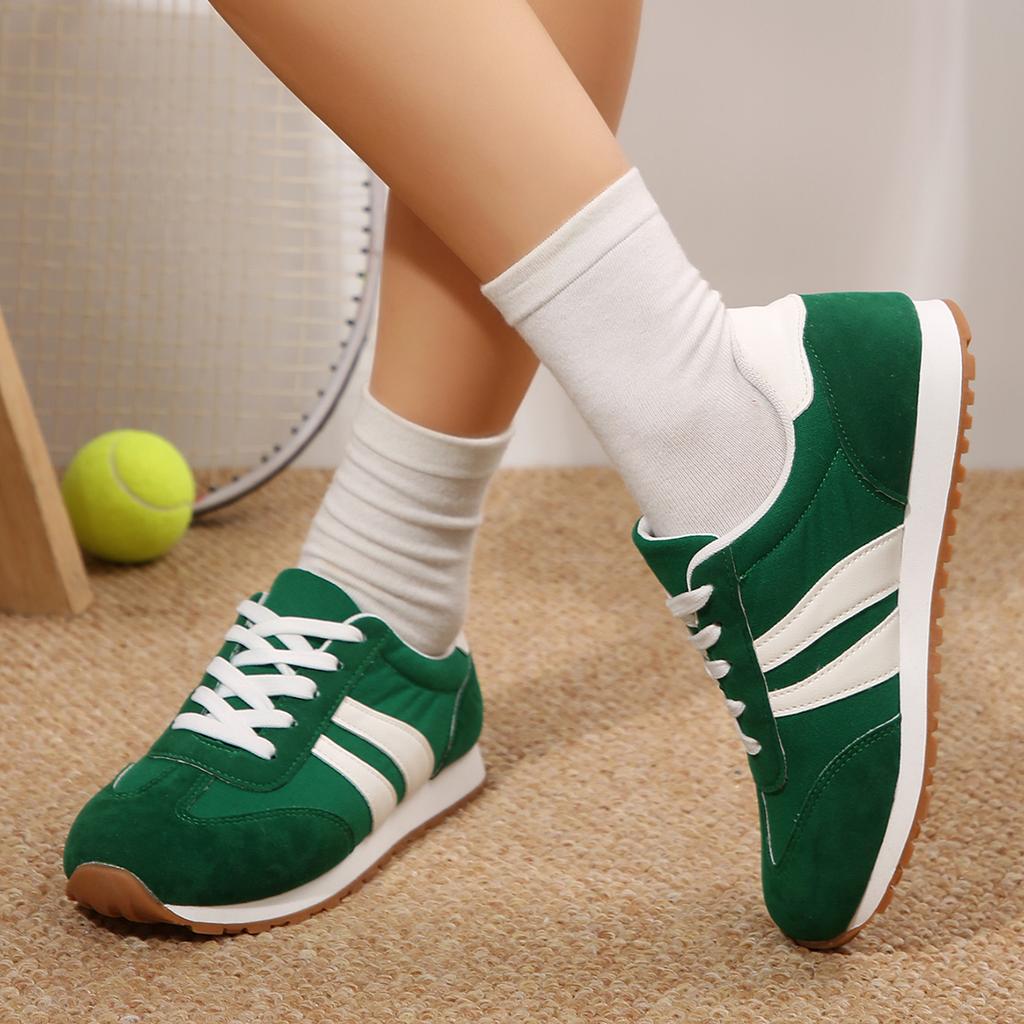 Spring Autumn 2025 New Green Ladies Leisure and Comfortable Shoes Soft-soled Leather Shoe Sports Shoes Women Sneakers