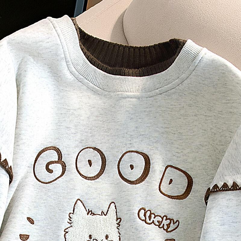 Cypress House Women's Color-block Fleece Round Neck Sweatshirt