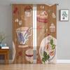 Dessert Cake Bread Modern Tulle Curtains for Living Room Bedroom Home Kitchen Window Sheer Curtains