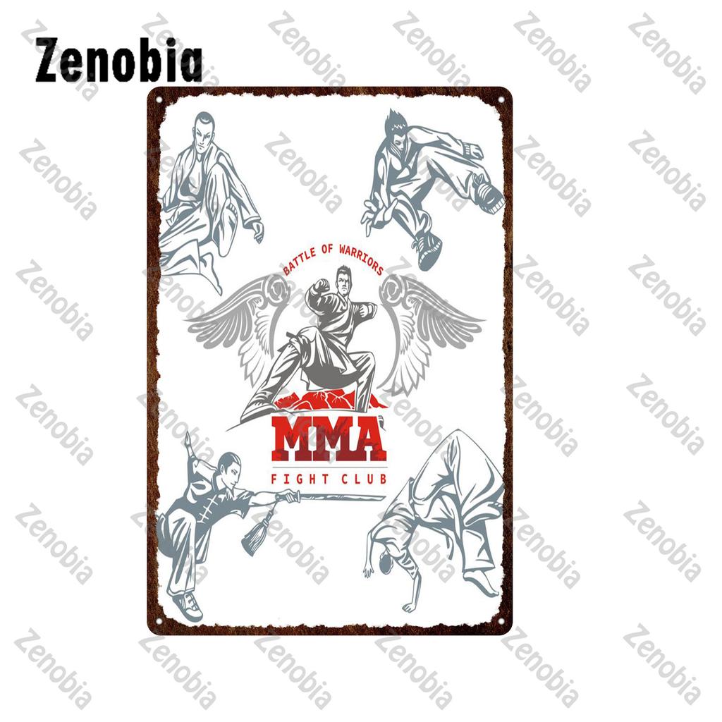Metal Sign Mma Mixed Martial Arts Fight Club Metal Poster Tin Signs Vintage Plaque Decorative Plate Boxing Ring Club Gym Decor