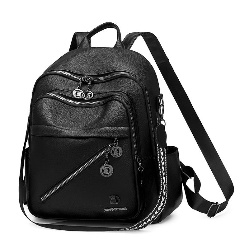 Schoolbag: New women's backpack, for work and travel, large capacity, versatile and practical soft leather backpack