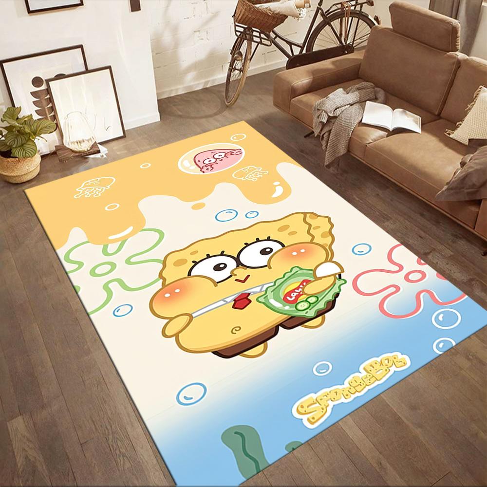 Spongebob Movie Night Square Rugs Are a Great Choice for Living Rooms, Bedrooms, Home Décor, and As Gifts.