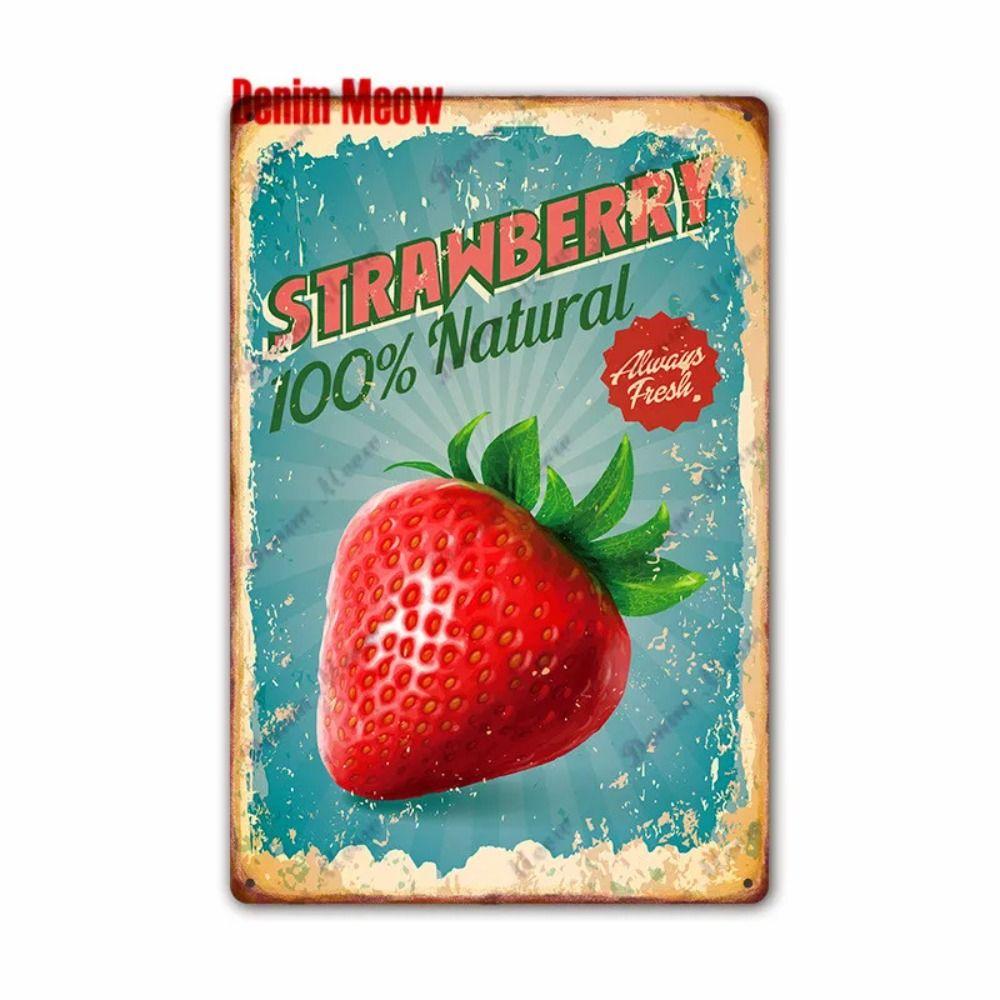 Retro Metal Tin Sign Freshly Squeezed Juice Bar Wall Decor Aluminum 20x30 cm