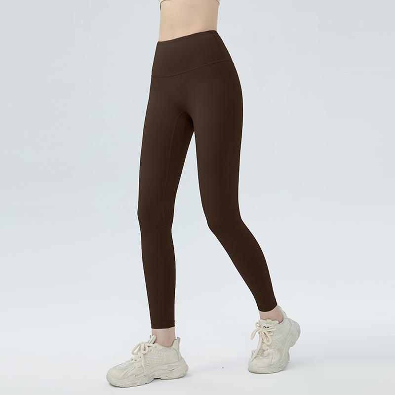 High Waist Nude Feel Yoga Pants - Women's Tight-Fit Spring/Summer Fitness Leggings for Beautiful Buttocks and Hip Lifting.