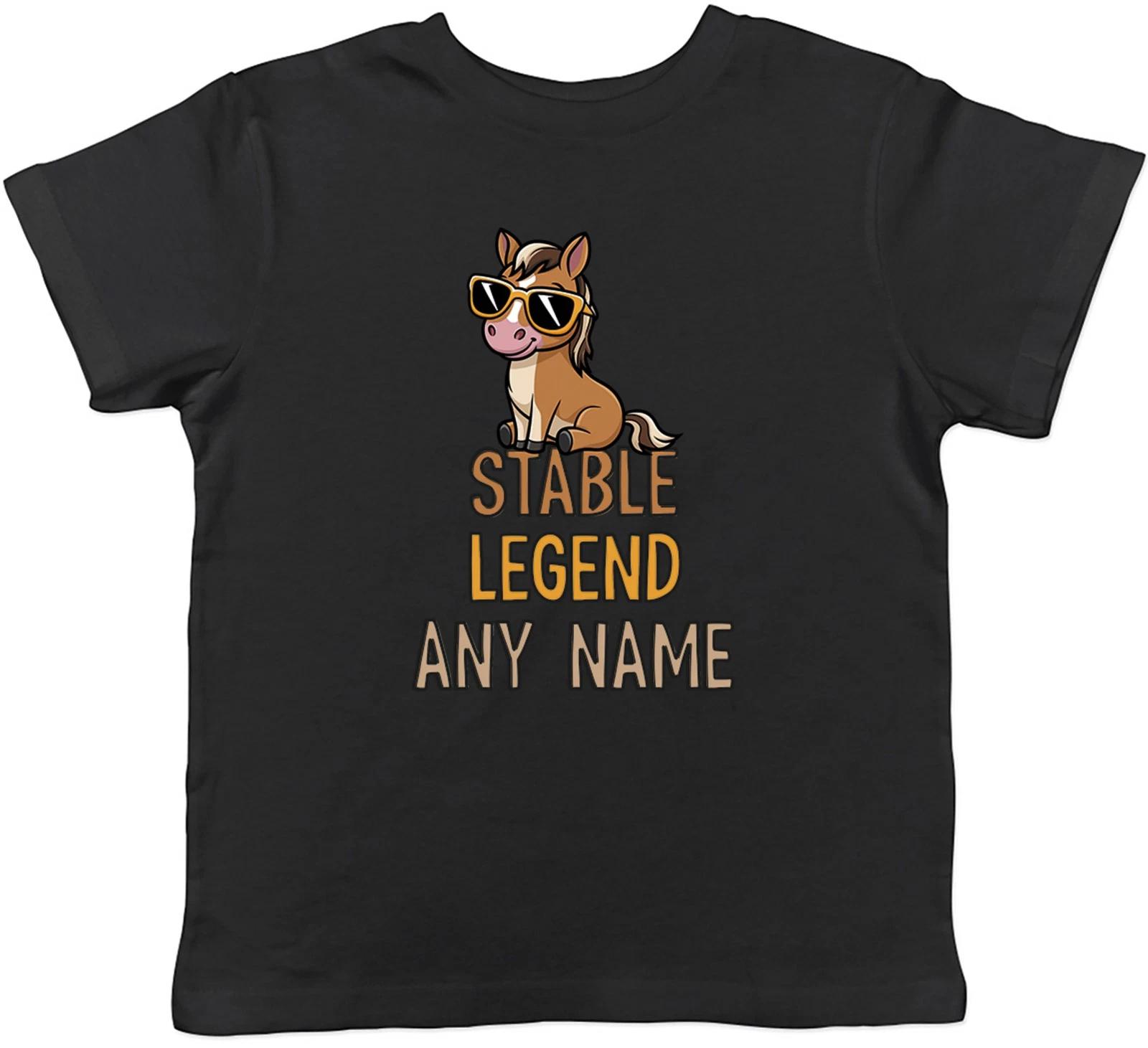 Personalised Any Name Stable Legend Horse Lover Kids T-Shirt Boys Girls Gift 100