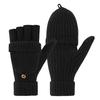 Winter Knitted Fingerless Gloves Knit Convertible Mittens with Flip Cover Men Women Warm Mittens for Typing Driving Stocking Stuffers Gifts
