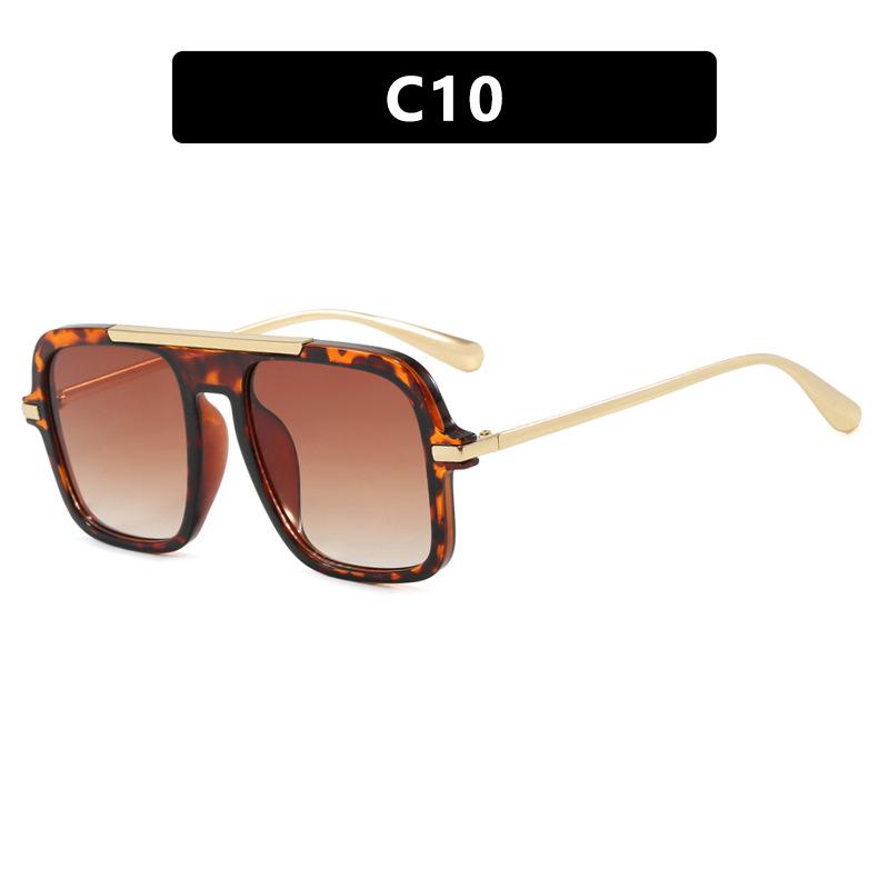  New Retro Square Sunglasses Double Bridges UV400 Fashion Designer Shades for Men And Women Gradient Sun Glasses