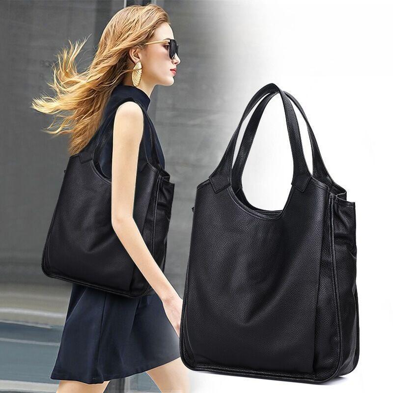 Women Top Grain Leather Tote Bag Large Capacity Shoulder Handbag Fashi Everyday Purse