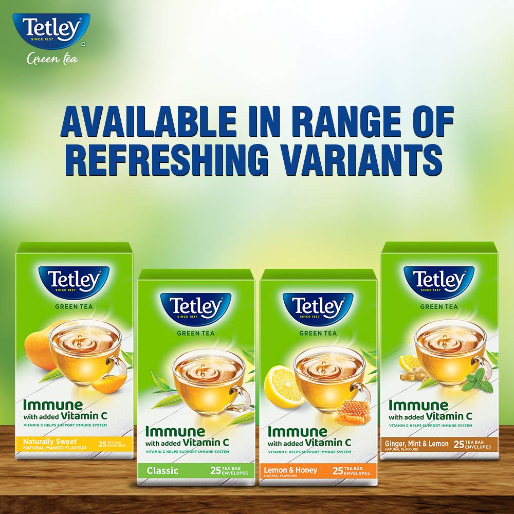 Tetley Green Tea, Lemon and Honey, 25 Tea Bags