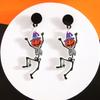 Halloween Pumpkin Hallucination Skeleton Cartoon Acrylic Earrings Lightweight Stable Accessories For Women Girls Costume Party
