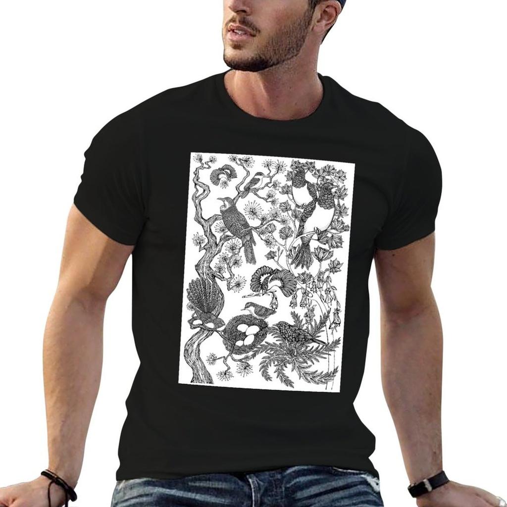 New Zealand Native Birds Tshirt Sports Casual Short Sleeve Cotton Tee