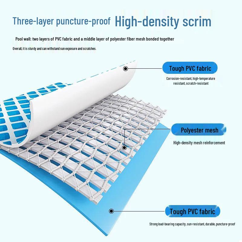 Large Inflatable Mesh Swimming Pool for Adults and Kids
