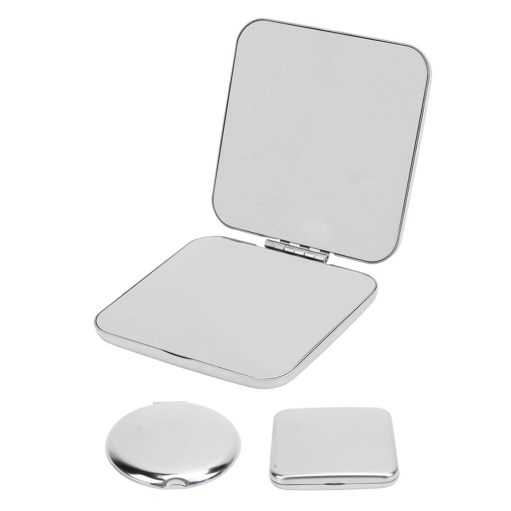 Pocket Mirror Portable Stainless Steel Compact Mirror Metal Handheld Drop Resistant Double Sided Mir