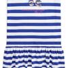 Polo Ralph Lauren Dress Kids Striped Cartoon Anime Pattern Round Neck Short Sleeve Short Kids Dress Blue White 313926019-001