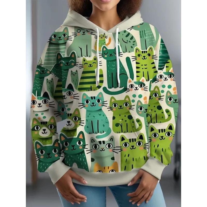 Women's Autumn and Winter 3D Printed Hooded Fashion Versatile Trend Breathable Casual Hoodies & Sweatshirts (women’s)