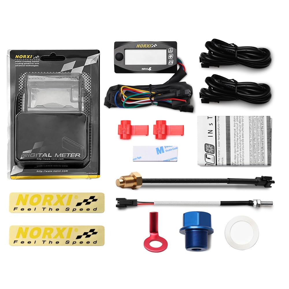 NORXI 4 In 1 Multi-functional Motorcycle Digital Meter, Mini 4 (Switch Between Cylinder Head