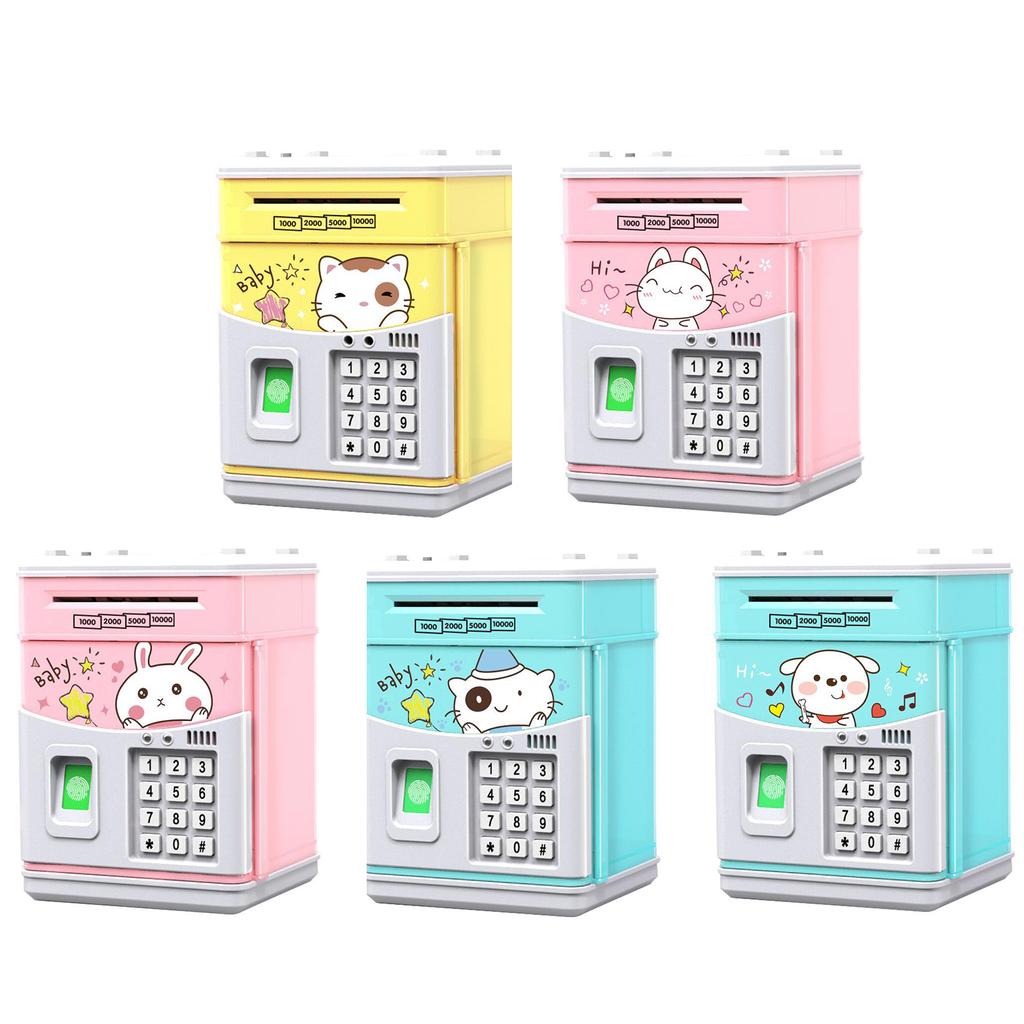Children Piggy Bank Electronic Intelligent Coin Bank with Code Fingerprint Cartoon Money Banks for Kid Boy Girl Birthday
